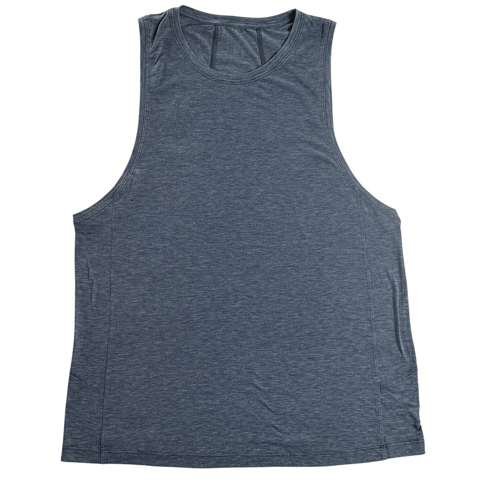 Lululemon Mens Blue Heathered Sleeveless Workout Training Tank Top Approx M